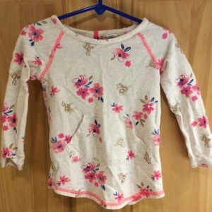 Pink floral and glittery bumble bee Oshkosh shirt.